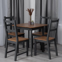 Обеденный стол Соната Люкс/ Соната Лукс табле, 75х75х73 см массив сосны, антик /графит, 75х75х73 см / Sonata Lux table,