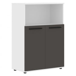 Шкаф с глухими малыми дверьми ЕДИС ЕМCС 85.3 Мокко Черный Белый / EDIS EMCS