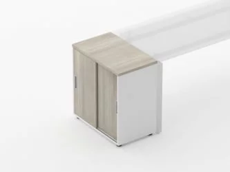 Тумба-купе Дека 9.02.08 Дуб Сантана светлый/Белый / Deka