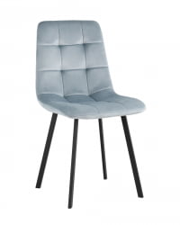 Комплект из двух стульев Чиллй велюр серо-голубой ножки металл черные / Chilly