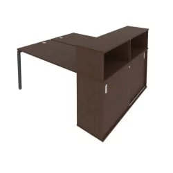 Рабочая станция с опорным шкафом-купе Метал Сйстем Б.РС-СШК-2.3 Венге/Антрацит / Metal System