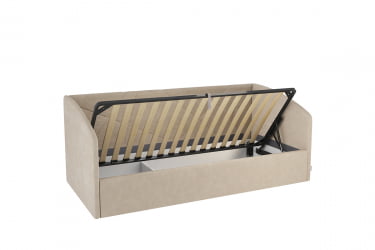 Односпальная кровать с подъемным механизмом Бест (Софа) КМ.С-15 капучино (велюр) / КМ.S-15