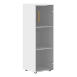 Шкаф колонка с стеклянной дверью правый Форта ФМC 40.2 Р Белый премиум / Forta FMC R