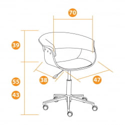 Кресло ВИМТА орех, кож/зам черный / VIMTA