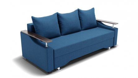 Диван Квадро-1 ПБ (ЗР) Цвет фасада: Синий; Тип: Прямой; Материал фасада: Металл/Велюр