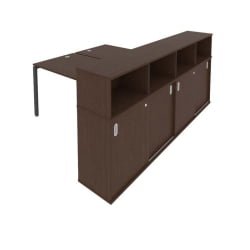 Рабочая станция с опорным шкафом-купе Метал Сйстем Б.РС-СШК-4.3 Венге/Антрацит / Metal System