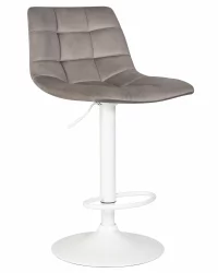 Барный стул ДОБРИН ТАИЛОР ВХИТЕ Серый велюр МДЖ9-75 / DOBRIN TAILOR WHITE MJ9-75