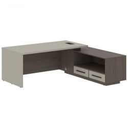 Стол руководителя правый ВЕЛИОН ВCТ 2119 Р Аметист Дуб Сильвер / VELION VCT R