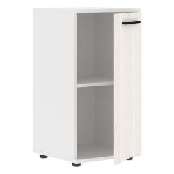 Шкаф колонка с глухой малой дверью ЕДИС ЕЛCС 42.1 Ясень Траун Черный Белый / EDIS ELCS