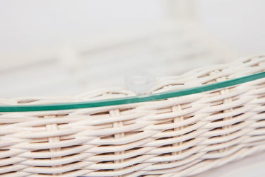 Комплект для отдыха АНДРЕА (диван + 2 кресла + журн. столик со стеклом + подушки) ТCХ Вхите (белый), Ткань рубчик, цвет кремовый / ANDREA TCH White