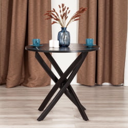 Стол МАНЗАНА ЛДСП/ХПЛ/металл, 80 х 80 х 75 см, Мрамор черный/черный / MANZANA ЛДСП/HPL/металл,