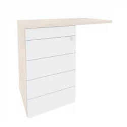 Тумба приставная (ТИП-ОН) (универсальная л/пр) ОНИКС О.ТПУ-4 ТИП Денвер Светлый/Белый / (TIP-ON) ONIX O.TPU-4 TIP