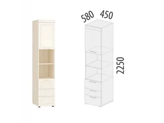 Стеллаж (лев/прав) Тиффани 93.56 Сосна Астрид Мелинга