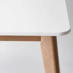 Стол обеденный Пегас 160кс95 Эмаль белая Морилка Дуб золотой / 160x95