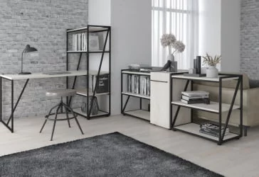 Рабочий кабинет ЛОФТИС №2 Сосна Эдмонт/Черный / LOFTIS