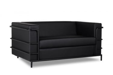 Диван двухместный Аполло 2.0 (2Д) Черный Еуролине 9100 / Euroline