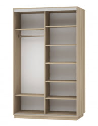 Шкаф-купе двухдверный Экспресс Дуо 1600х2400х Сакура/Ясень шимо светлый / 1600х2400h