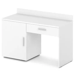 Стол с тумбой левый Орната 	Н-440 Л Белый Шагрень / Ornata