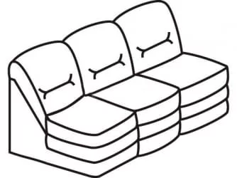 Диван фанера Вавилон 3АР Красная (экокожа)