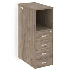 Тумба с подсветкой 4 ящика проходная, средняя ОНИКС О.Р-ТВ-4.С Тиквуд Темный / ONIX O.R-TV-4.S