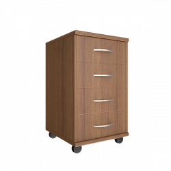 Тумба подкатная (4 ящика, с замком) Рива А.ТМ-4Ф Орех Гварнери / Riva А.ТМ-4F