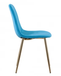 Стул Валенсия велюр золотые ножки Аквамарин