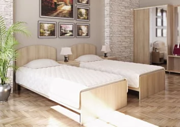 Кровать с ортопедическим основанием без изголовья ЛИГХТ С-К-160 Акация Лорка / LIGHT