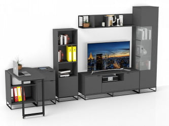 Полка навесная Ситй средняя графит / City