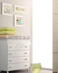 Комод Микуна Свеет Беар пеленальный Б-970 вхите матрасик старс грей / Micuna Sweet Bear B-970 white stars grey