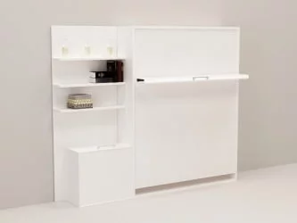 Кровать двуспальная из металла Смарт 1 К 1600+П левая Белая шагрень