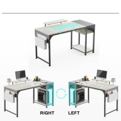 Стол письменный (для компьютера) ЕУРЕКА ЗКС-СС140Б-ОГБ с шириной 140 см Оак Грей / EUREKA ZX-SS140B-OGB Oak Grey