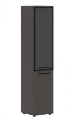 Шкаф-колонка комбинированная с дверью в металлической раме правый ЕДИС ЕХCС 42.7 Р Мокко Черный Мокко / EDIS EHCS R