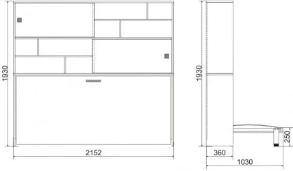 Кровать-трансформер Смарт 3 с полками Ясень шимо темный
