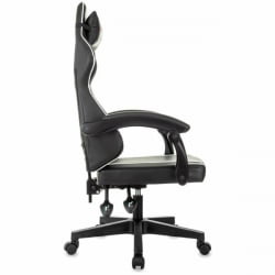 Кресло компьютерное БРАБИКС Шоотер ГМ-123, 2 подушки, экокожа, черное/белое / BRABIX Shooter GM-123,