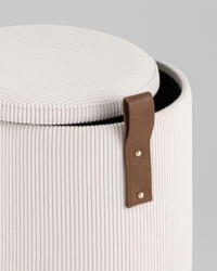 Пуф Руни КСС с ящиком вельвет белый / XS