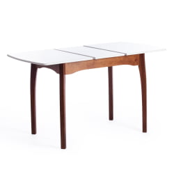 Стол CАТЕРИНА бук, мдф, 100+30кс70кс75, коричневый, белый / CATERINA 100+30x70x75,