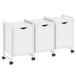 Тумба на колесных опорах наборная. Вариант №5 ЛОФТ ВР.Л-ТН-5.К Металл белый Белый Бриллиант / LOFT VR.L-TN-5.K