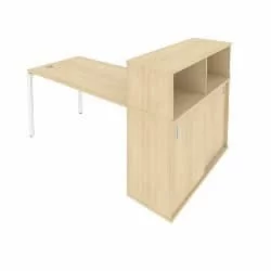 Рабочая станция с опорным шкафом-купе Метал Сйстем Б.РС-СШК-3.3 Акация/Белый / Metal System