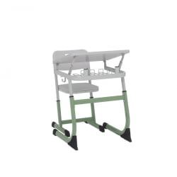 Парта одноместная регулируемая по высоте СМАРТЙ 600х500 с углом наклона столешницы (рост 3-5) Синий/Серый / SMARTY