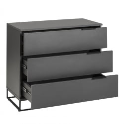 Комод 3 ящика CИТЙ 400955801х Графит / CITY 400955801h