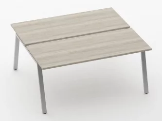 Письменный стол для двоих Дека Л-обр. каркас 73.145.16 Дуб Сантана светлый / Deka