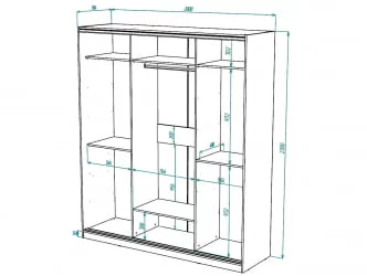 Шкаф-купе 3-х дверный Виктория 2000х584х2300, Ясень шимо светлый 20ДЗЗЗДЗЗЗДЗЗЗ-ЯЯШШ-Яшс 310-3177
