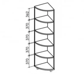 Пристрой радиусный ВЕСТ Модуль 7 Ясень шимо темн/Ясень шимо св / WEST