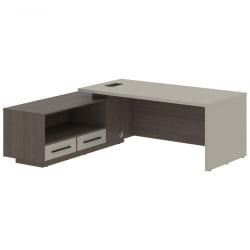 Стол руководителя левый ВЕЛИОН ВCТ 2119 Л Аметист Дуб Сильвер / VELION VCT L