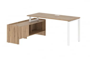 Стол с тумбой ЕДИС ЕУCТ 17614 Дуб Денвер светлый Белый / EDIS EUCT
