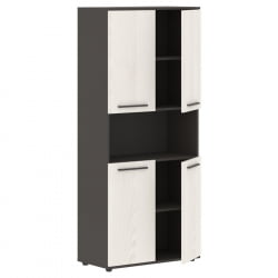 Шкаф с двумя комплектами глухих малых дверей ЕДИС ЕХCС 85.4 Ясень Траун Мокко Мокко / EDIS EHCS