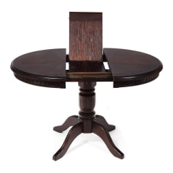 Стол СТЕФАНО круглый бук, мдф, Д90+30кс77см, Тобаcко / STEFANO D90+30x77см, Tobacco