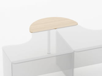 Приставка-полукруг для двух угловых столов Глассй 2.20 Дуб молочный / Glassy