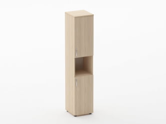 Шкаф высокий закрытый с нишей Глассй 6.19.11Пр Дуб молочный / Glassy