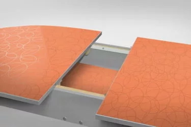 Стол обеденный Универсальный 32мм ХРОМ мет.напр. 3 кат. 103 2007 цветы ЛДСП серый